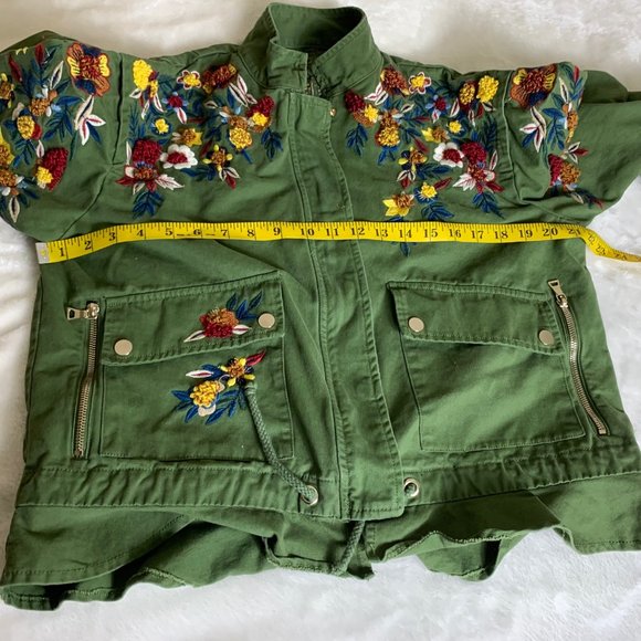 Zara Green Embroidered Jacket - Picture 12 of 16